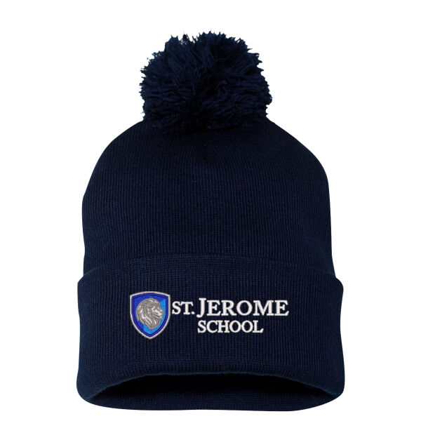 Sportsman - 12" Pom-Pom Cuffed Beanie - Embroidered Logo Thumbnail